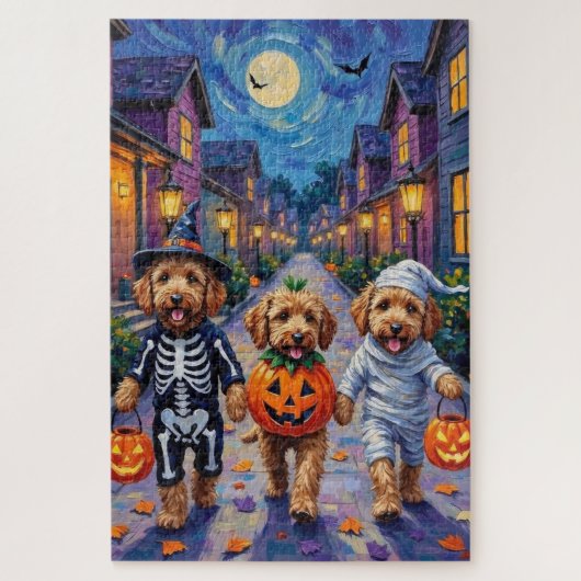 Goldendoodle-Trick-oder-Treating Halloween-Kostüme Puzzle (Vertikal)
