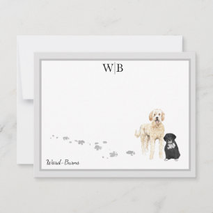 Goldendoodle und Name der grauen Grenze Mitteilungskarte