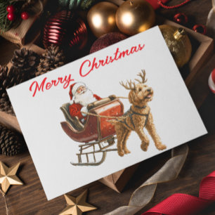 Goldendoodle und Weihnachtsfeiertag für den Weihna Karte