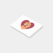 Goldendoodle Valentine Herz Golden Doodle Hund Post-it Klebezettel (angewinkelt)