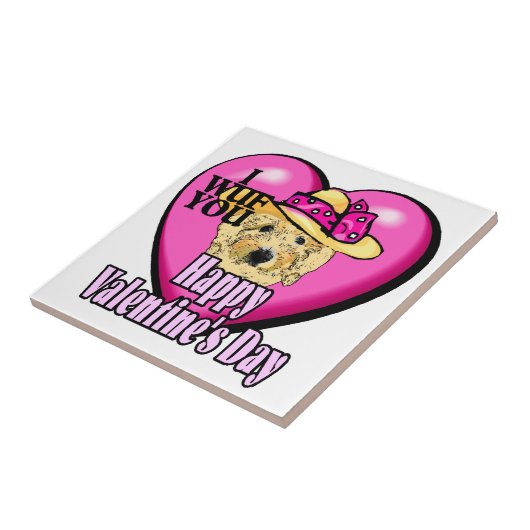 Goldendoodle-Valentinstag Fliese (Seite)