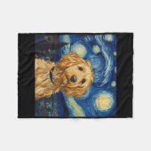Goldendoodle Van Gogh Starry Night Fleecedecke (Vorderseite (Horizontal))
