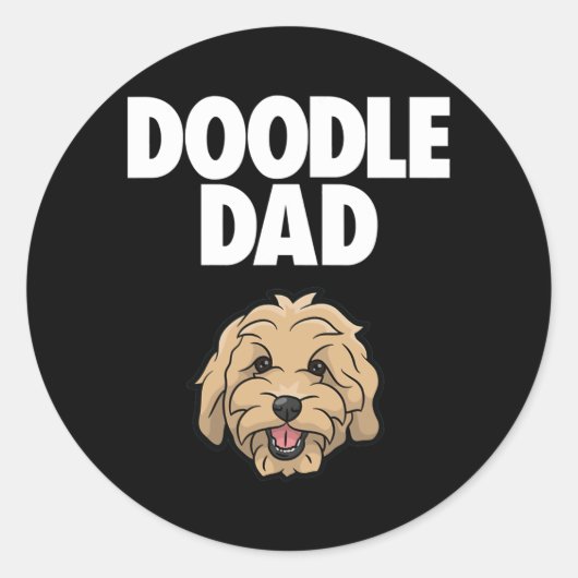 Goldendoodle Vater Doodle Vater Golden Doodle Dood Runder Aufkleber (Vorderseite)
