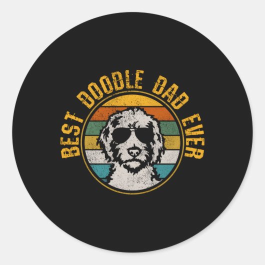 Goldendoodle-Vater Runder Aufkleber (Vorderseite)