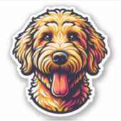 Goldendoodle Vinyl Dog Sticker (Vorderseite)
