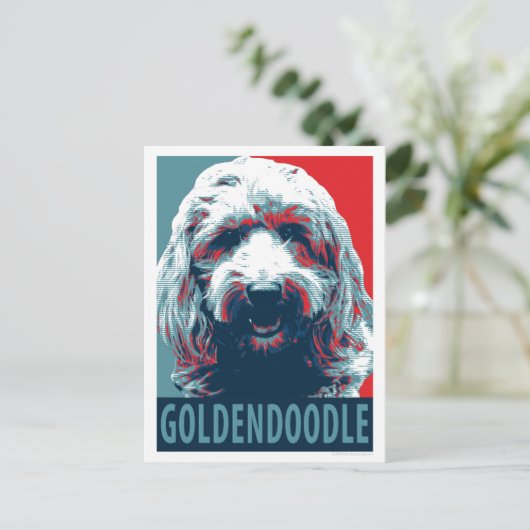GOLDENDOODLE von Hope Hogs Postkarte (Stehend Vorderseite)