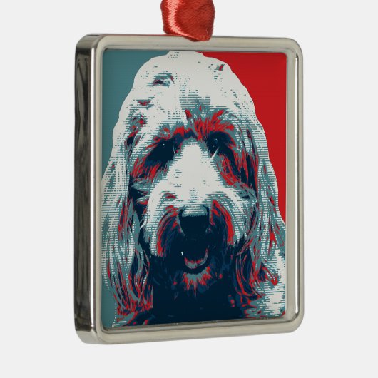 GOLDENDOODLE von Hope Hogs Silbernes Ornament (Rechts)