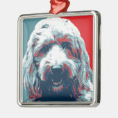 GOLDENDOODLE von Hope Hogs Silbernes Ornament (Links)