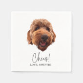 Goldendoodle Wedding Party Custom Cocktail Napkins Serviette (Vorderseite)