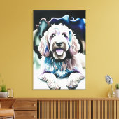 Goldendoodle Weichpastel Wasserfarbe "Happy Dog" Leinwanddruck (Insitu (Wohnzimmer))
