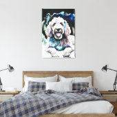 Goldendoodle Weichpastel Wasserfarbe "Happy Dog" Leinwanddruck (Insitu (Schlafzimmer))