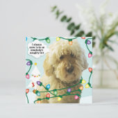 Goldendoodle Weihnachten, Doodle Fun Karte (Stehend Vorderseite)