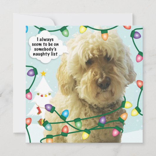 Goldendoodle Weihnachten, Doodle Fun Karte (Vorderseite)