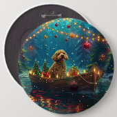 Goldendoodle Weihnachten Feierliche Reise Button (Vorne & Hinten)