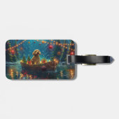 Goldendoodle Weihnachten Feierliche Reise Gepäckanhänger (Rückseite horizontal)