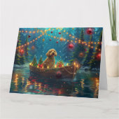 Goldendoodle Weihnachten Feierliche Reise Karte (Vorderseite)