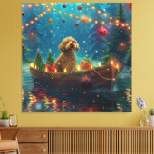 Goldendoodle Weihnachten Feierliche Reise Leinwanddruck (Insitu (Wohnzimmer))