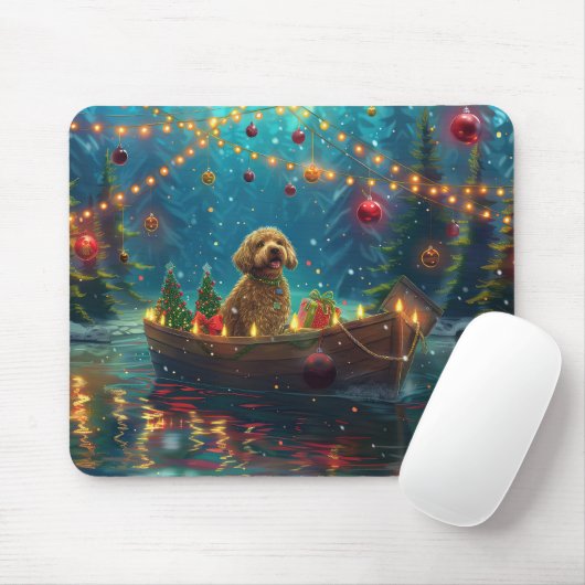 Goldendoodle Weihnachten Feierliche Reise Mousepad (Mit Mouse)