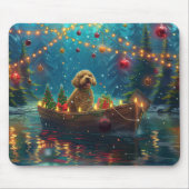 Goldendoodle Weihnachten Feierliche Reise Mousepad (Vorne)