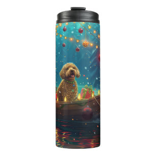 Goldendoodle Weihnachten Feierliche Reise Thermosbecher
