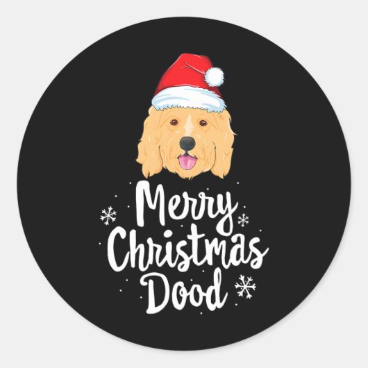 Goldendoodle Weihnachten Frohe Weihnachten Dood Do Runder Aufkleber (Vorderseite)