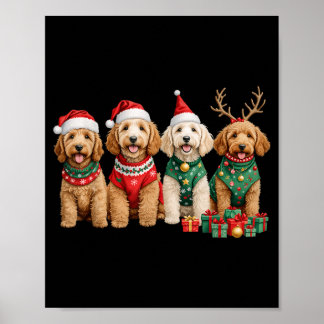 Goldendoodle Weihnachten Golden Doodle Schlafanzug Poster