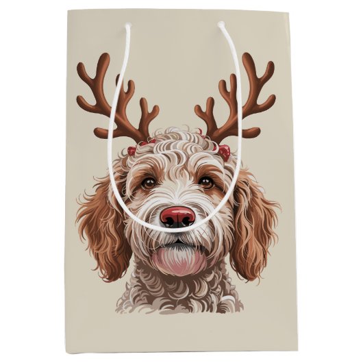 Goldendoodle Weihnachten Lover Hund Mama Geschenk Mittlere Geschenktüte (Vorderseite)