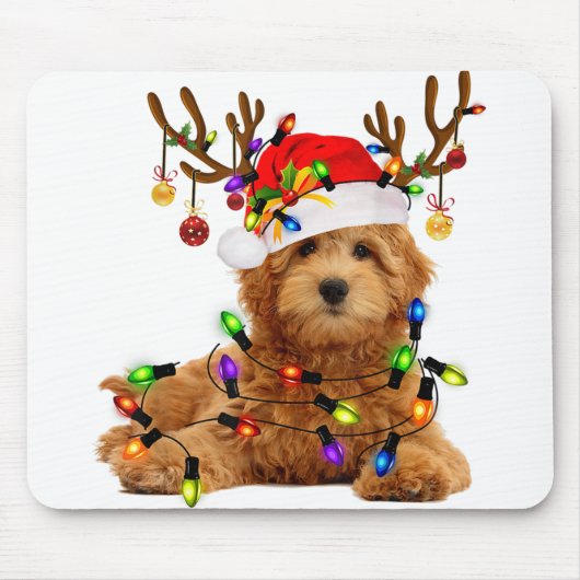 Goldendoodle Weihnachten Rentiere Weihnachten Weih Mousepad (Vorne)