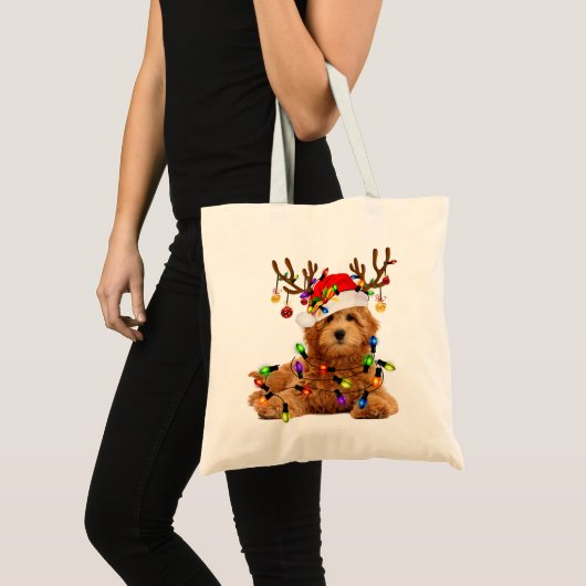 Goldendoodle Weihnachten Rentiere Weihnachten Weih Tragetasche (Vorderseite (Produkt))