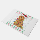 Goldendoodle Weihnachten Ugly Sweater Funny Dog Li Fußmatte (Schrägansicht)