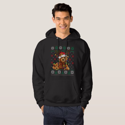 Goldendoodle Weihnachten Ugly Sweater Funny Dog Li Hoodie (Vorne ganz)