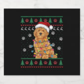 Goldendoodle Weihnachten Ugly Sweater Funny Dog Li Schaumweinetikett (Einzelnes Label)