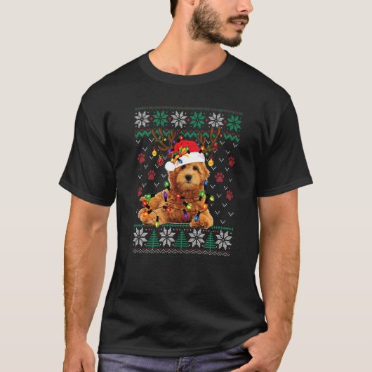 Goldendoodle Weihnachten Ugly Sweater Hund Xmas 1 T-Shirt (Vorderseite)