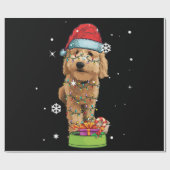 Goldendoodle Weihnachten Weihnachtsfeiertag Hund L Geschenkpapier (Flach)