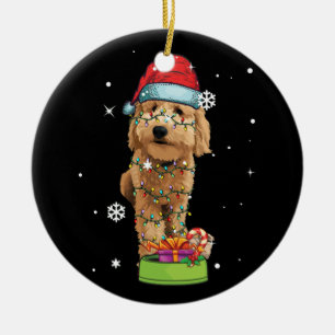 Goldendoodle Weihnachten Weihnachtsfeiertag Hund L Keramik Ornament