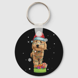 Goldendoodle Weihnachten Weihnachtsfeiertag Hund L Schlüsselanhänger