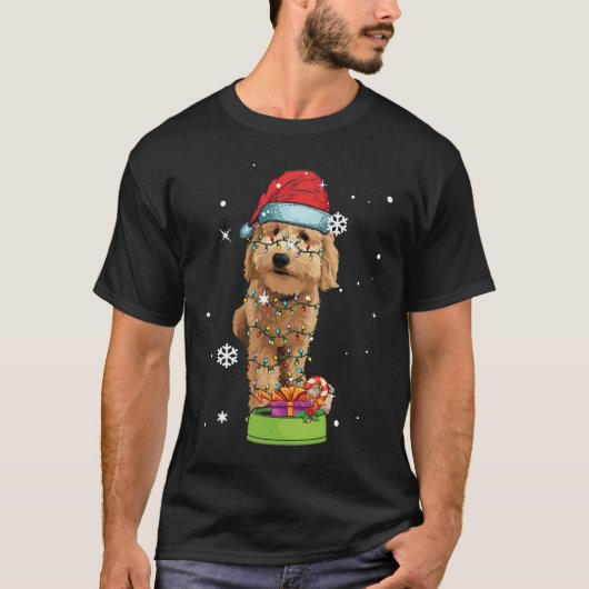 Goldendoodle Weihnachten Weihnachtsfeiertag Hund L T-Shirt (Vorderseite)