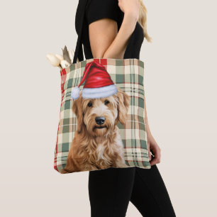 Goldendoodle Weihnachts-Hund Saisonale Karierung Tasche