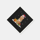 Goldendoodle Weihnachtsbaum Lichter Xmas Paja Serviette (Ecke)