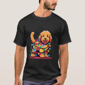 Goldendoodle Weihnachtsbaum Xmas Lichter Golden Do T-Shirt (Vorderseite)
