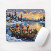 Goldendoodle Weihnachtsboot Urlaub Mousepad (Mit Mouse)
