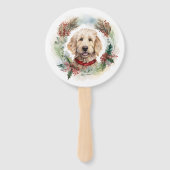 Goldendoodle Weihnachtsfeier Festliche Jungfrau Fächer (Vorderseite)