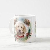 Goldendoodle Weihnachtsfeier Festliche Jungfrau Kaffeetasse (Vorderseite Links)