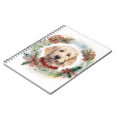 Goldendoodle Weihnachtsfeier Festliche Jungfrau Notizblock (Linke Seite)