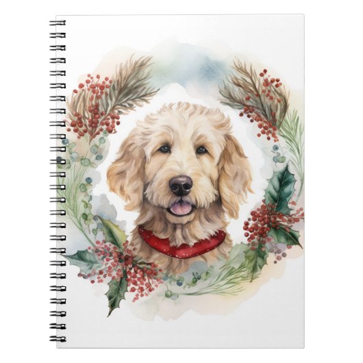 Goldendoodle Weihnachtsfeier Festliche Jungfrau Notizblock (Vorderseite)