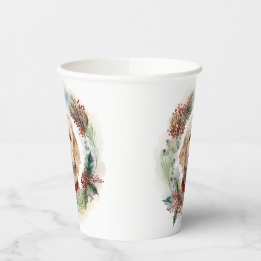 Goldendoodle Weihnachtsfeier Festliche Jungfrau Pappbecher (Links)