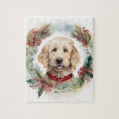 Goldendoodle Weihnachtsfeier Festliche Jungfrau Puzzle (Vertikal)