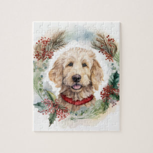 Goldendoodle Weihnachtsfeier Festliche Jungfrau Puzzle