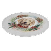 Goldendoodle Weihnachtsfeier Festliche Jungfrau Schneidebrett (Ecke)