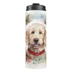 Goldendoodle Weihnachtsfeier Festliche Jungfrau Thermosbecher